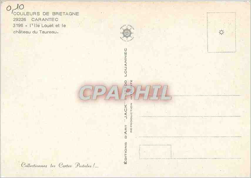 CPM Carantec L'Ile Louet et le Chateau du Taureau  — Rückseite