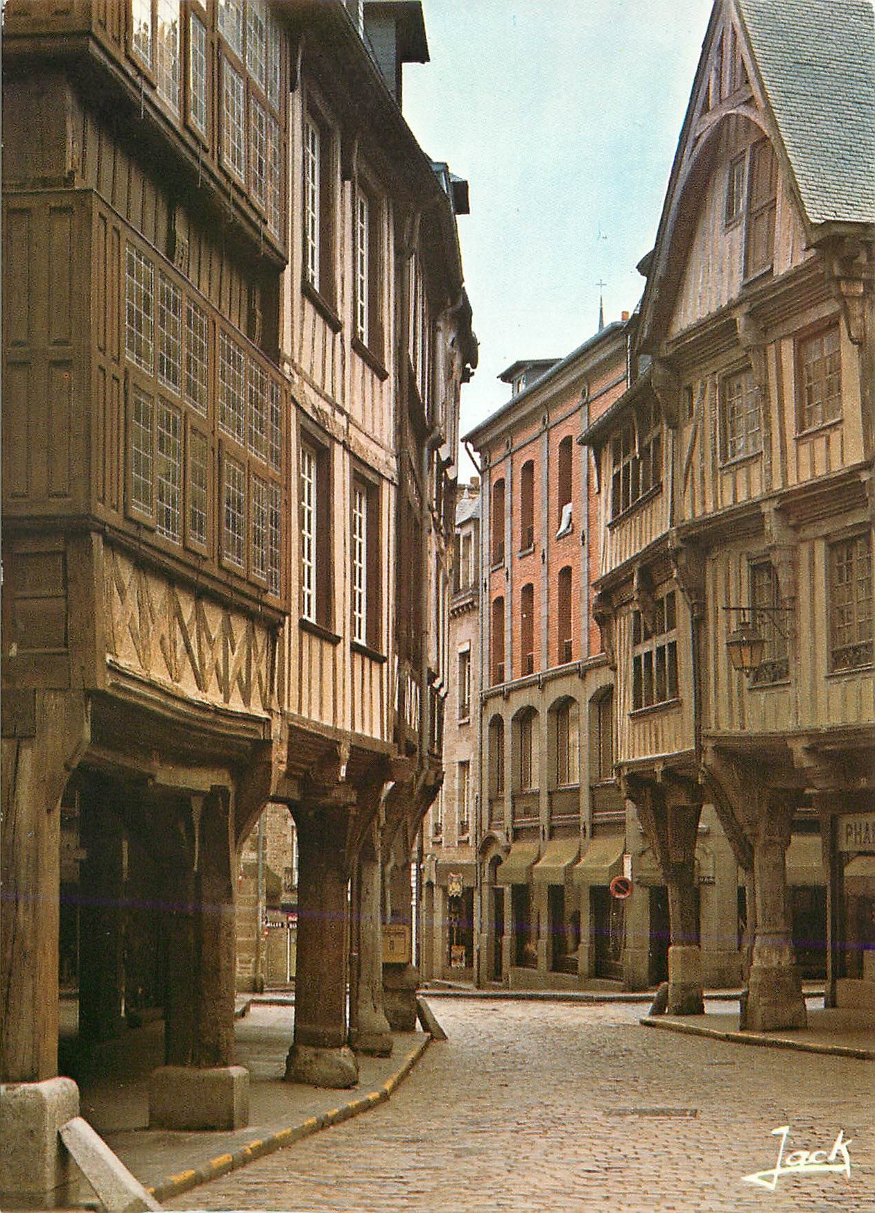 Dinan — Alte Häuser mit Portiken in der rue de l'Apport — Éditions d'Art JACK, Louannec
