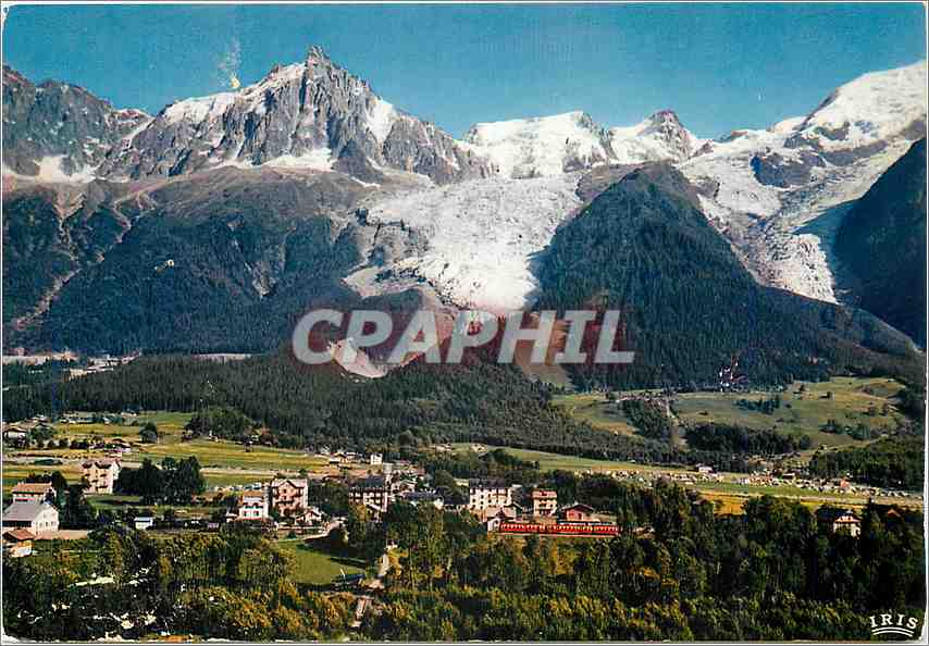CPM Vallee de Chamonix Mont Blanc Les Bossons Vue generale Aiguille du Midi 