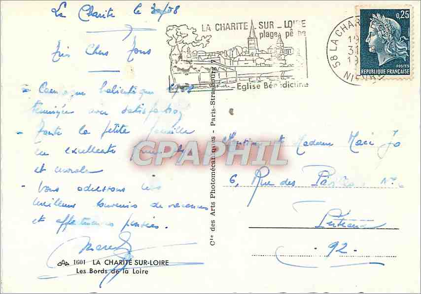 CPM La Charite sur Loire Les Bords de la Loire  — Rückseite
