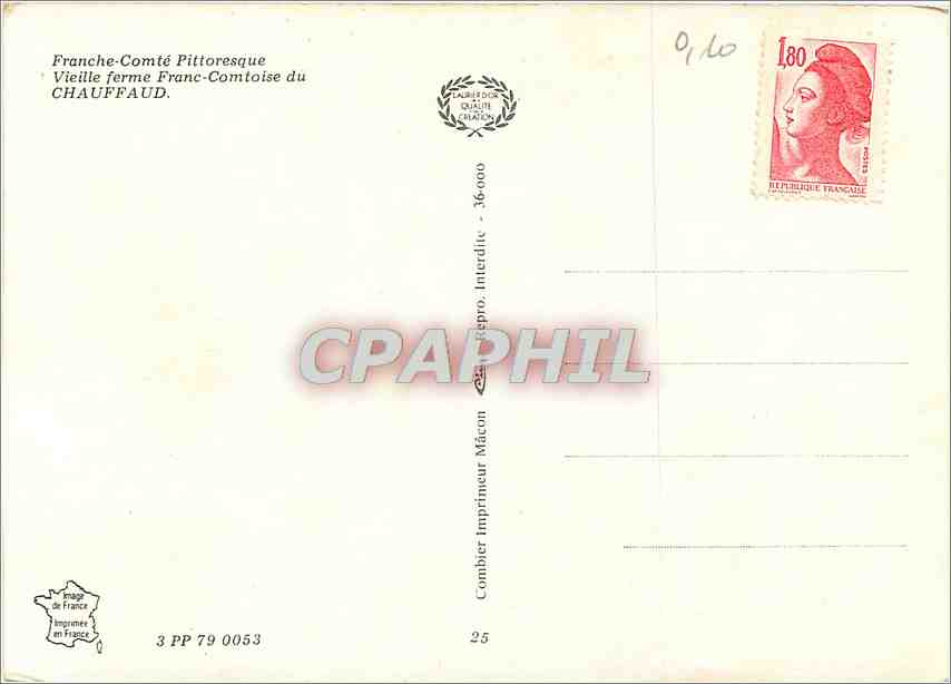 CPM Vieille Ferme Franc Comtoise du Chauffaud  — Rückseite