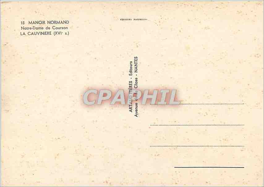 CPM Manoir Normand Notre Dame de Courson La Cauviniere  — Rückseite