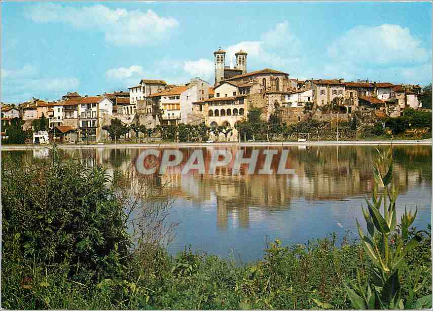 Cazères-sur-Garonne — Vue générale, l'église et le plan d'eau — Société des Cartes Postales APA-POUX - ALRI