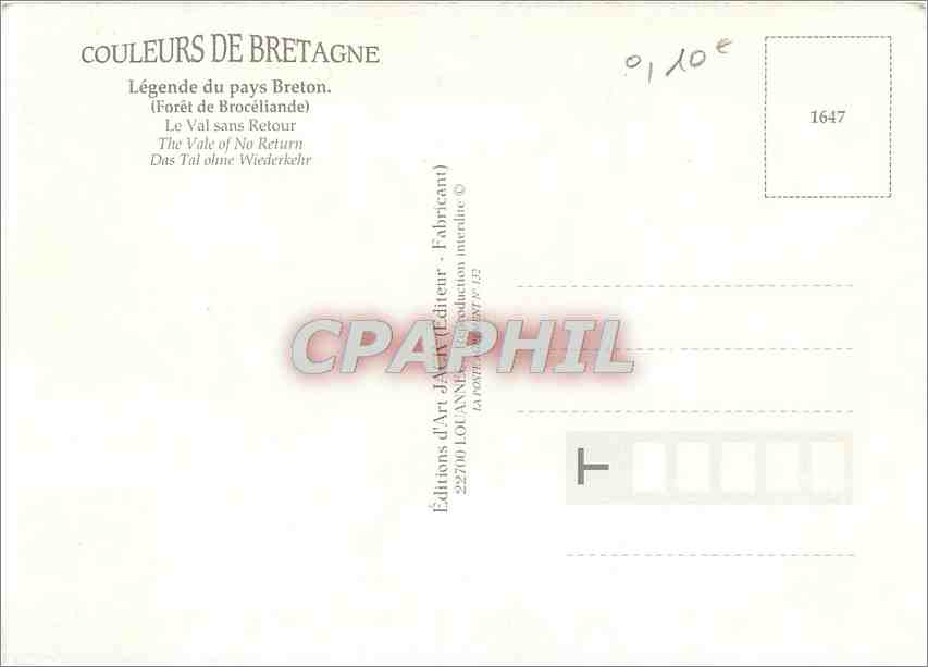 CPM Le Val Sans Retour Legende du Pays Breton  — Rückseite