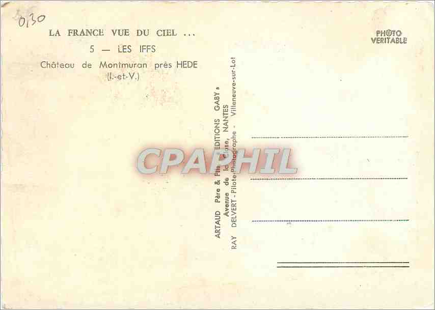 CPM Les Iffs Chateau de Montmuran pres Hede L et V  — Verso