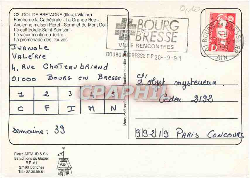 CPM Dol de Bretagne  — Verso