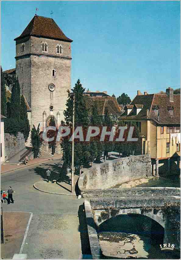 CPM Salies de Bearn Le Vieux Pont et l'Eglise Saint Vincent 