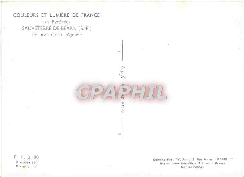 CPM Les Pyrenees Sauveterre de Bearn BP Le Pont de la Legende  — Rückseite