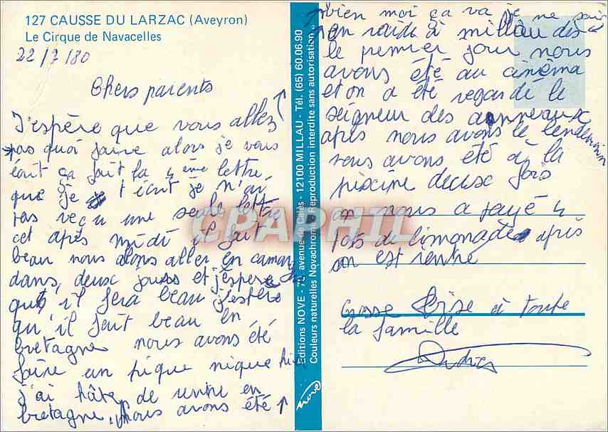 Le Cirque de Navacelles — Larzac — Éditions NOVE — Rückseite