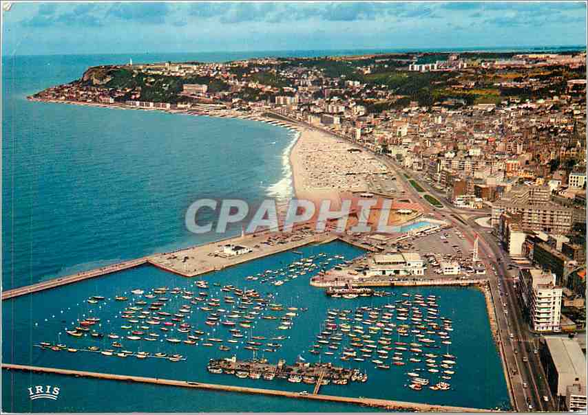 CPM Le Havre En Avion sur la Plage et le Bassin des Yachts 
