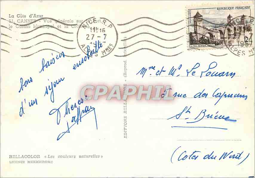 Cannes — Vue générale sur le Casino Municipal et la Croisette — Éditions Rellacolor — Reverso