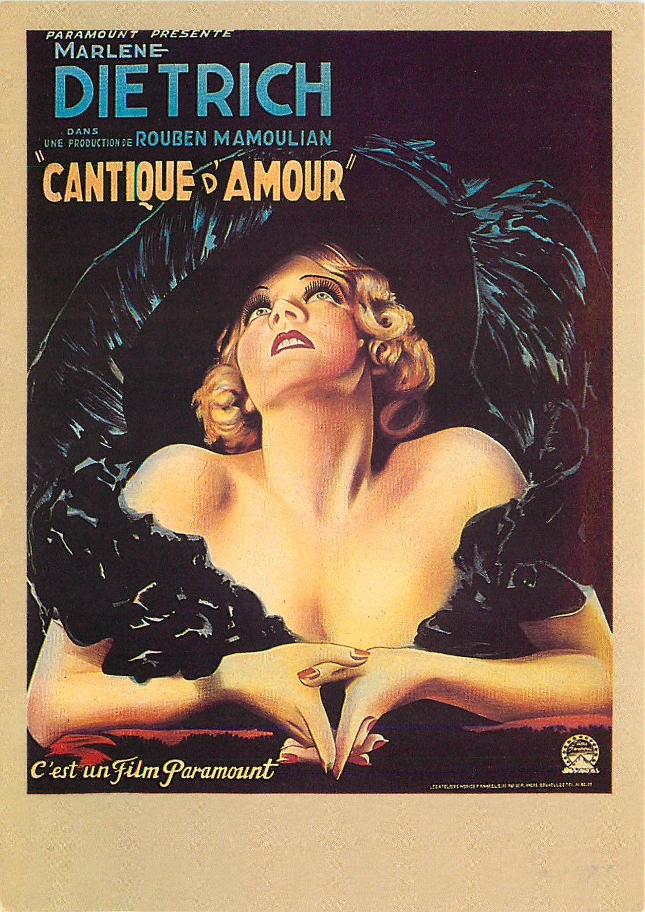 CPM Marlene Dietrich Cantique d'amour Paramount Rouben Mamoulian