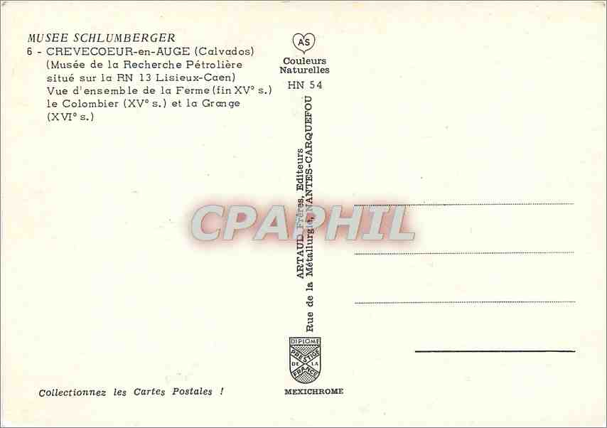 CPM Musee Schlumberger Crevecoeur en Auge Calvados  — Verso