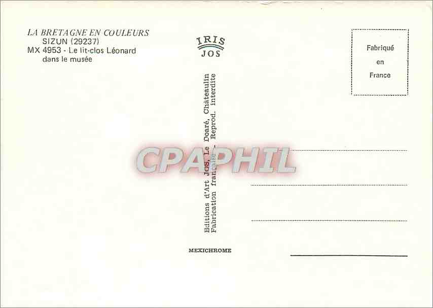 CPM Sizun Le lit clos Leonard dans le musee  — Back
