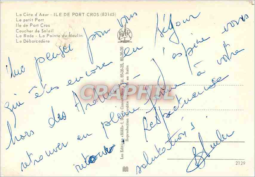 CPM Ile de Port Cros  — Rückseite
