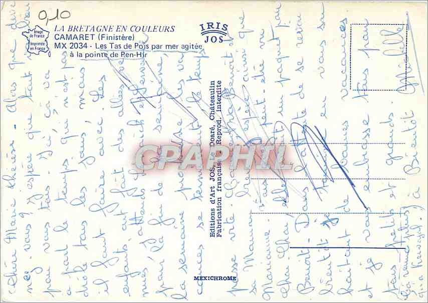 CPM Camaret Finistere Les Tas de Pois par mer agitec a la pointe de Pen Hir  — Back