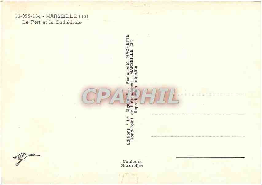 CPM Marseille Le Port et la Cathedrale Bateaux Peche — Verso