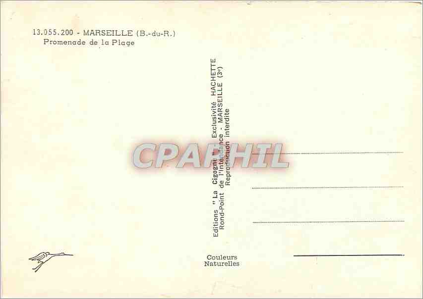 CPM Marseille B du R Promenade de la Plage  — Rückseite