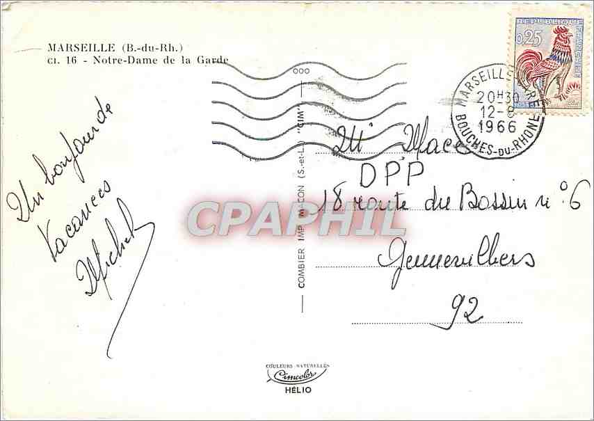 CPM Marseille B du Rh Notre Dame de la Garde  — Rückseite