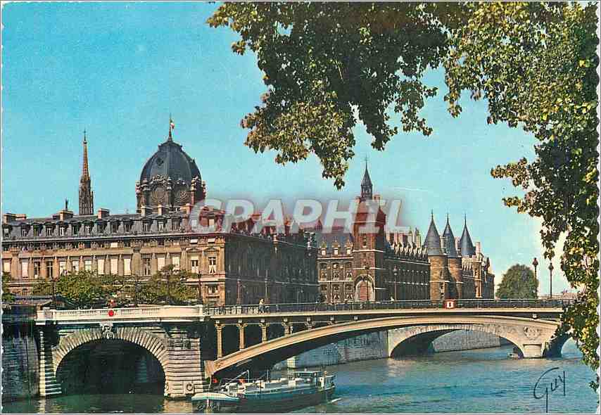 CPM Paris et ses Merveilles La Seine le pont Notre Dame et le palais de Justice 