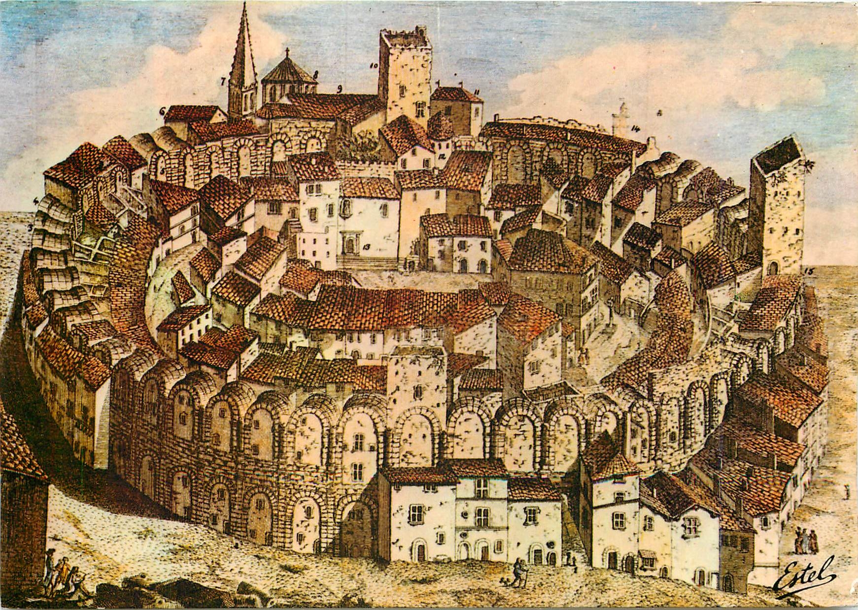 CPM En Provence Arles (Bouches du Rhone) les Arenes (Dessinees et gravees par J B Guibert au XVIII e