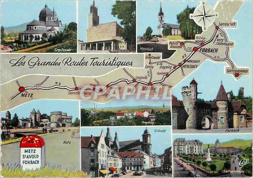 CPM Les Grandes Routes Touristiques forbach Metz St Avold 