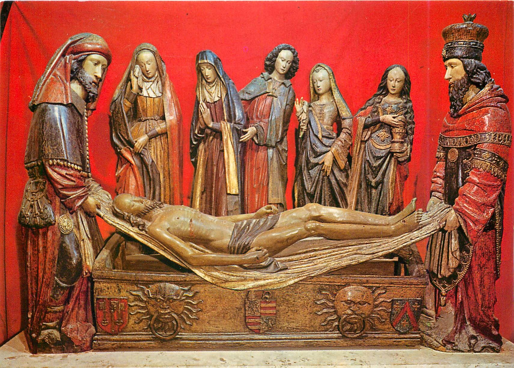 CPM Moissac Abbatiale St Pierre Mise au tombeau (fin XVe s)