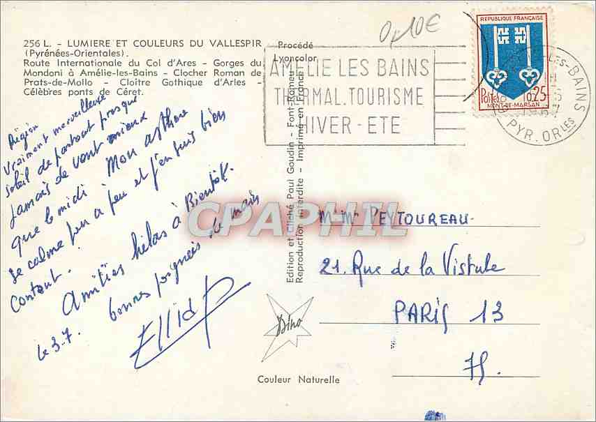 CPM Lumiere et Couleurs du Vallespir (Pyrenees Orientales) — Rückseite