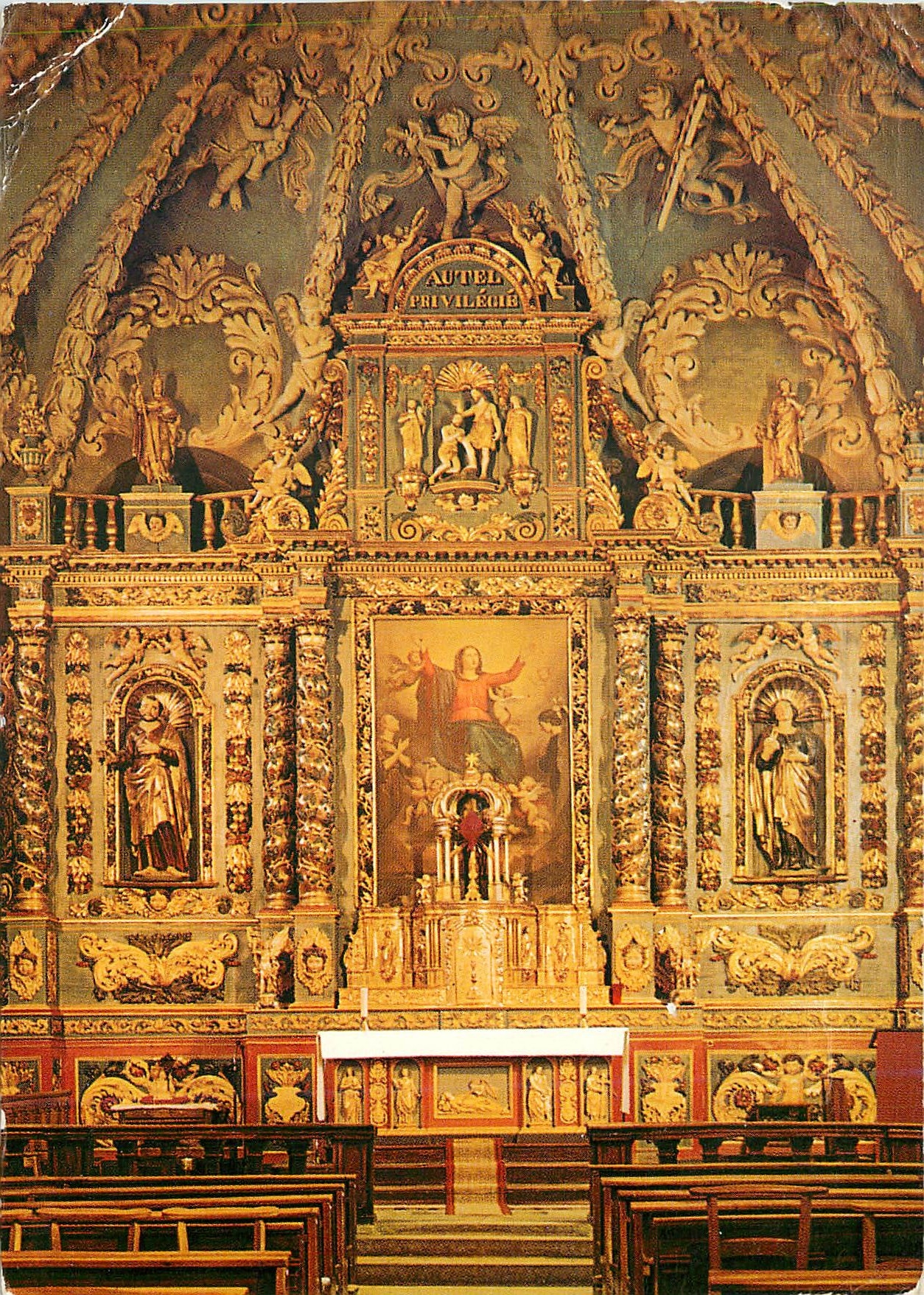 CPM Valloire 1430 m l'Eglise Maitre Autel du XVIIe s