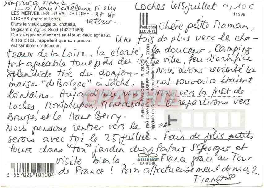 CPM Les Merveilles du Val de Loire Loches (Indre et Loire) Dans le vieux Logis du Chateau — Rückseite