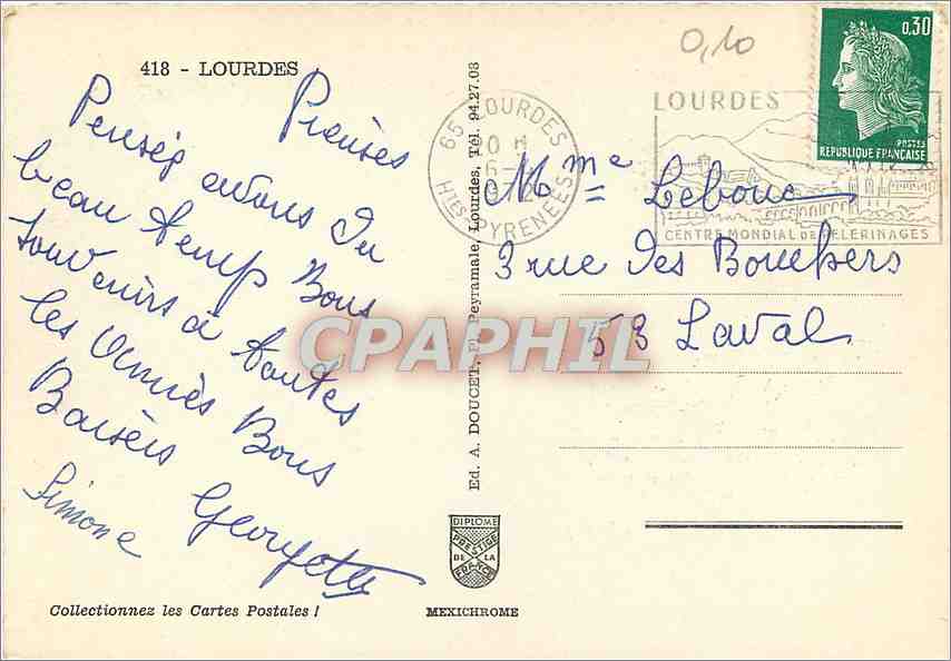 CPM Lourdes — Verso