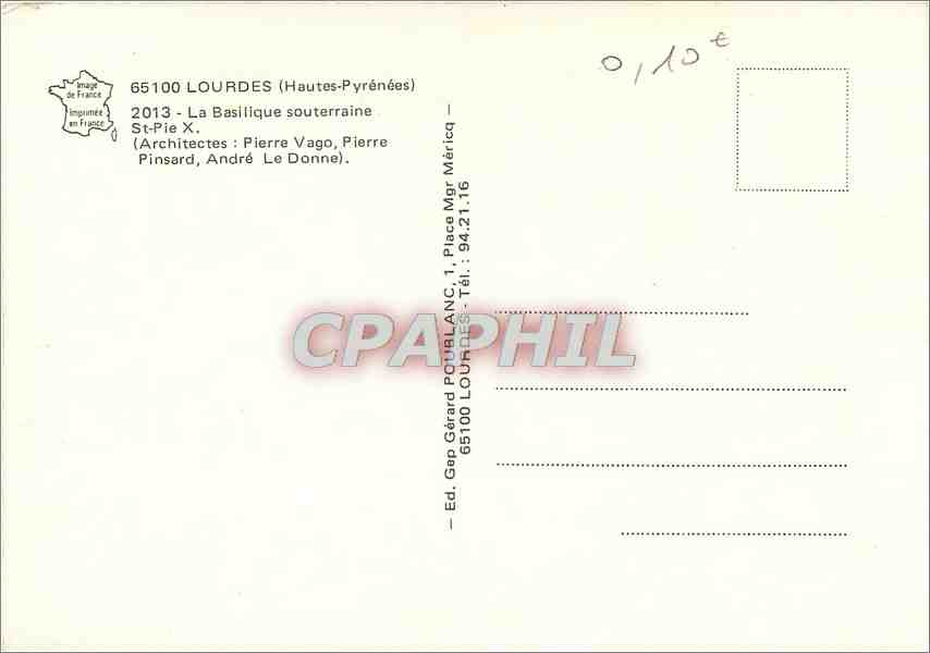 CPM Lourdes (H P) La Basilique Souterraine St Pie — Verso