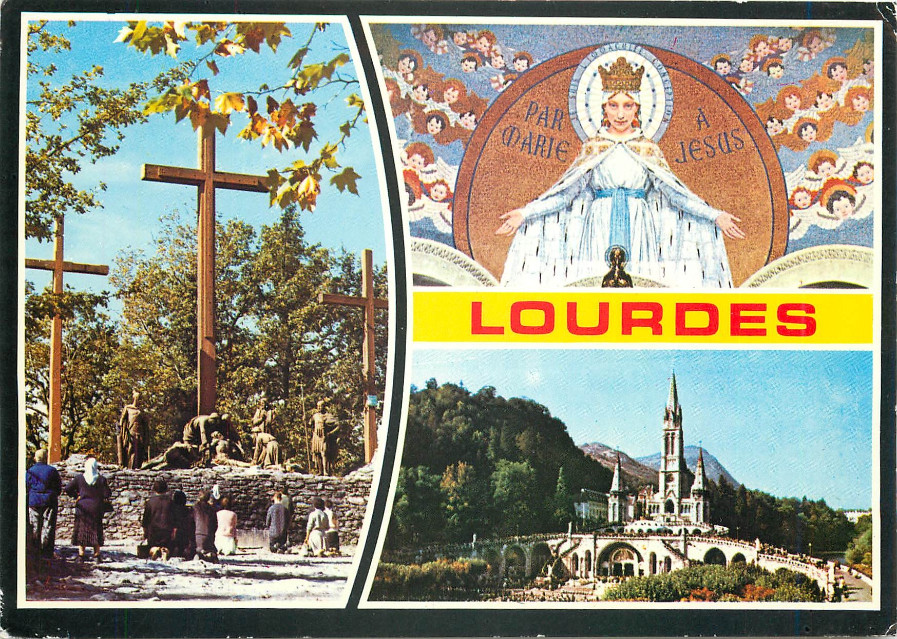 CPM Lourdes (H P) 13e Station du Calvaire Fresque de la Basilique du Rosaire la Basilique