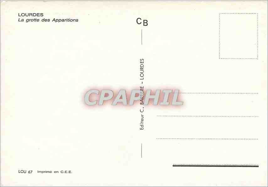 CPM Lourdes (H P) La grotte des Apparitions — Rückseite