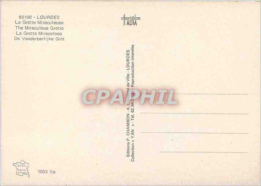 CPM Lourdes (H P) La Grotte Miraculeuse — Verso