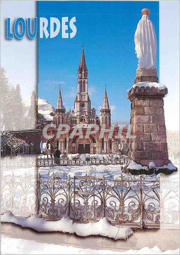 CPM Lourdes (H P) La Basilique et la Vierge Couronnee
