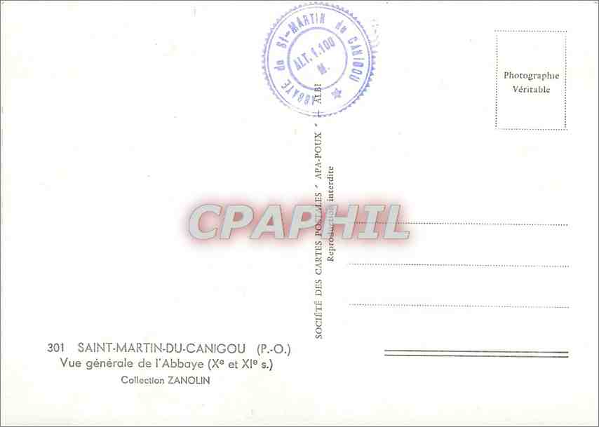 CPM Saint Martin du Canigou PO Vue generale de l'Abbaye  — Rückseite