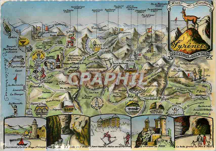 CPM Circuit Touristique des Pyrenees Ariegeoises et Orientales 