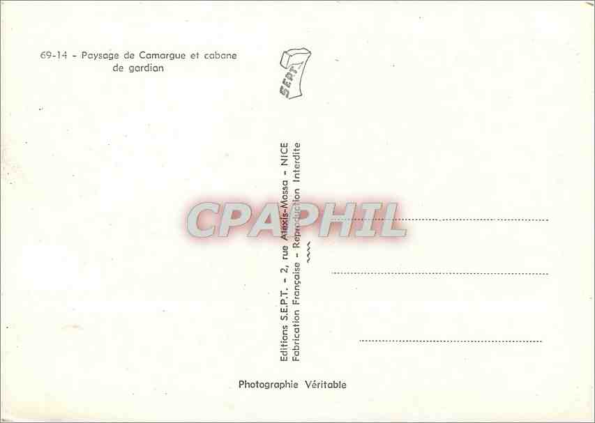 CPM Paysage de Camargue et cabane de gardian  — Verso