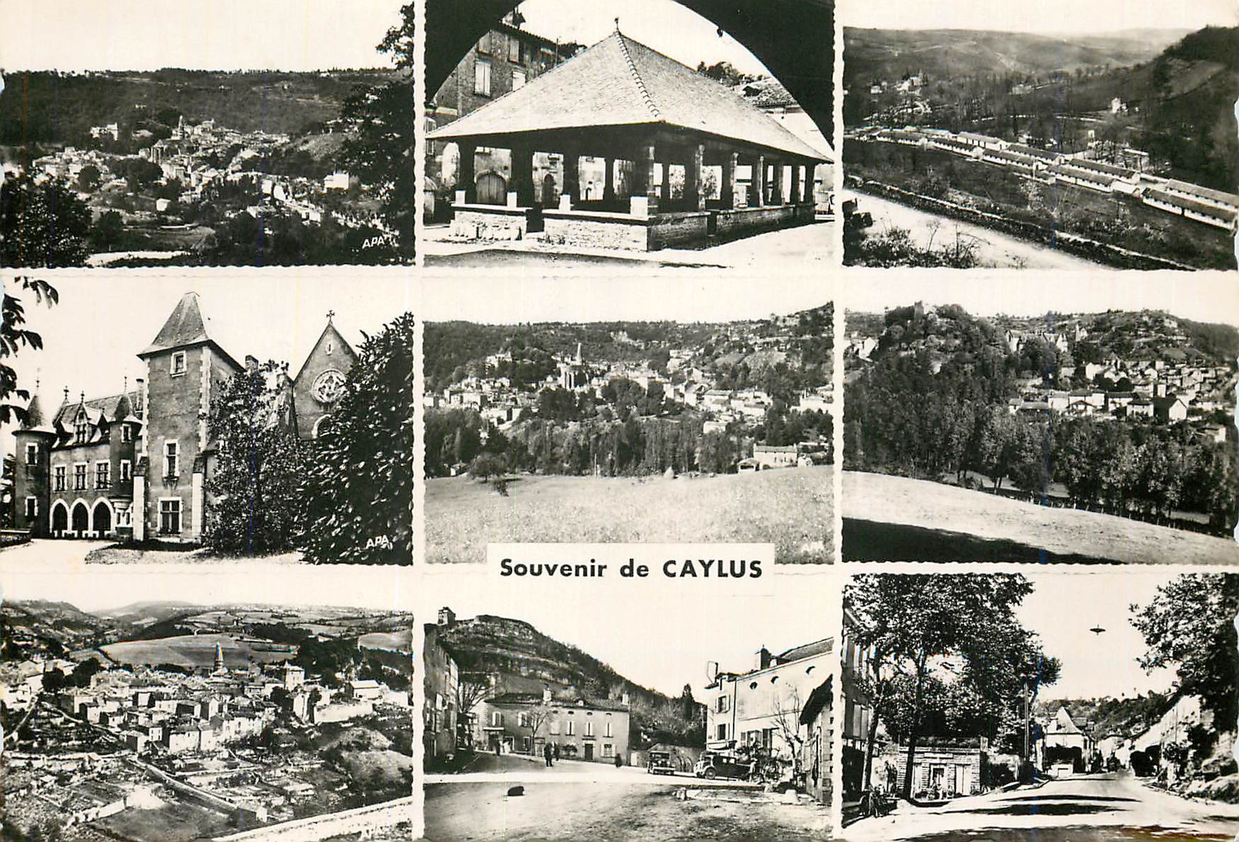 CPM Caylus Tarn et Garonne Vue generale Vieille Halle St Pierre de Livron Camp Neuf 