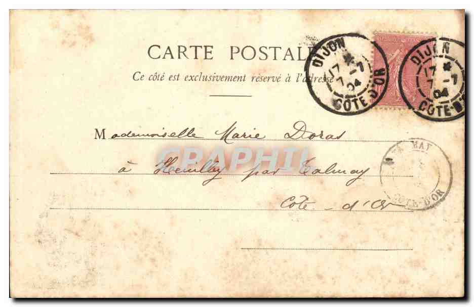 Femme en costume de geisha — annonce de pièce de théâtre — Phototype A. BERNERT & Cie, Nancy — Rückseite