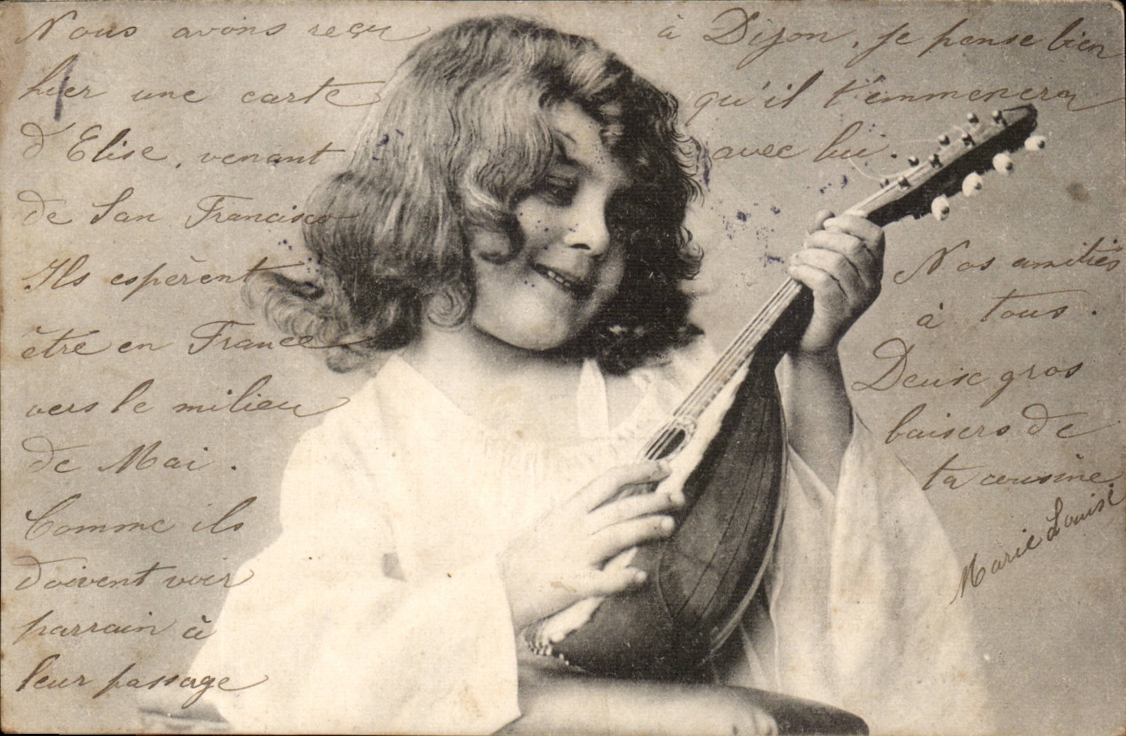 CPA Fantaisie Enfant et mandoline