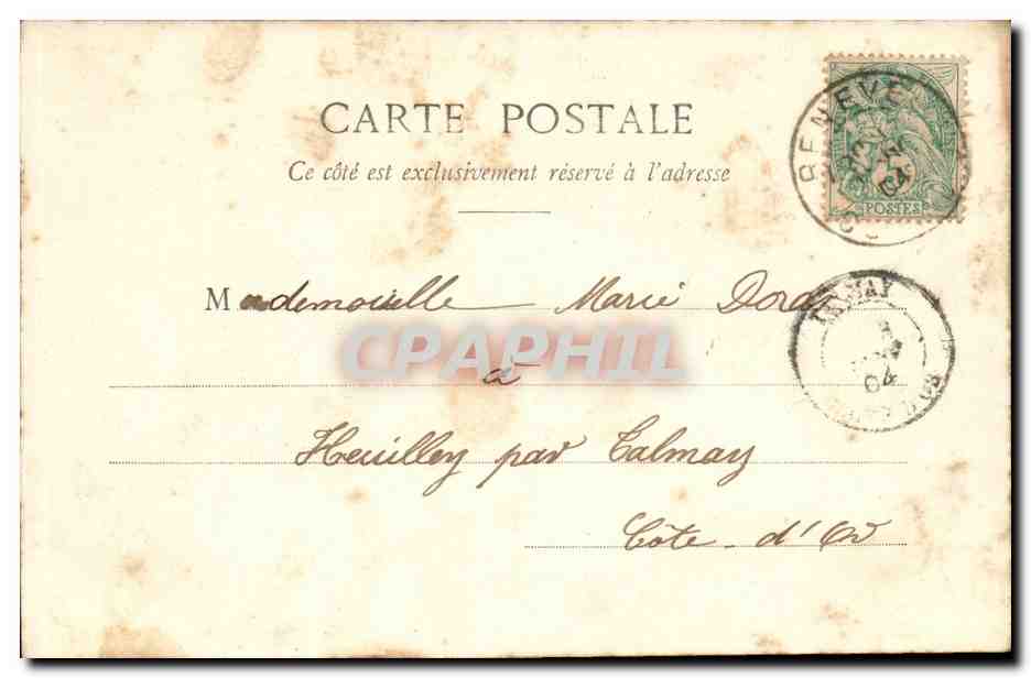 CPA Fantaisie Femme Nouvelle annee 1904 (train) — Verso