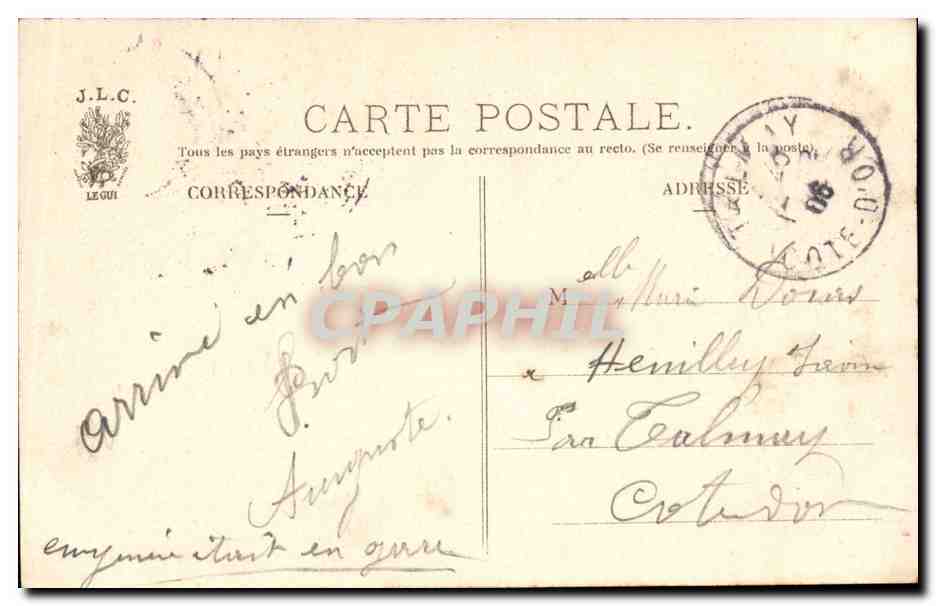 CPA Fantaisie Souvenir de Paris (Tour Eiffel Notre DAme) — Rückseite