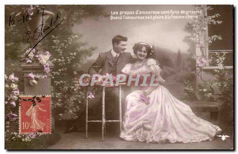 CPA Fantaisie Couple Femme