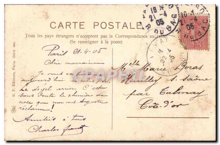 CPA Fantaisie Oiseau et oeufs Heureuses Paques — Rückseite