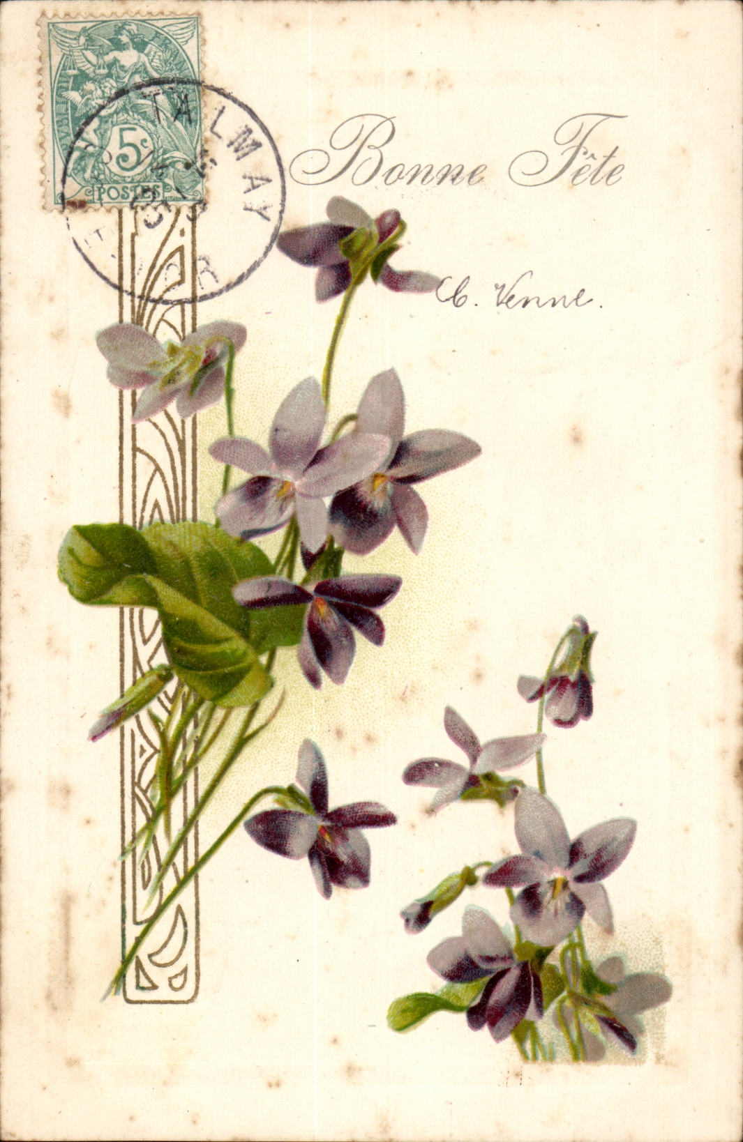 CPA Fantaisie Fleurs Bonne fete