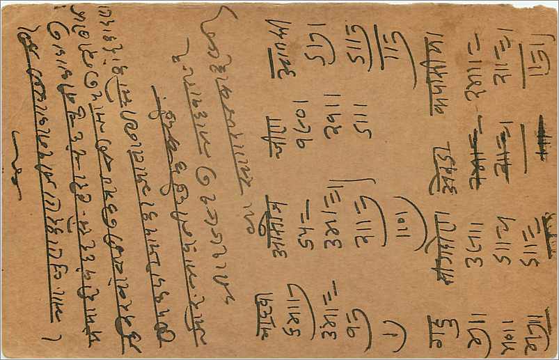Inde India Entier Postal Stationary  — Rückseite