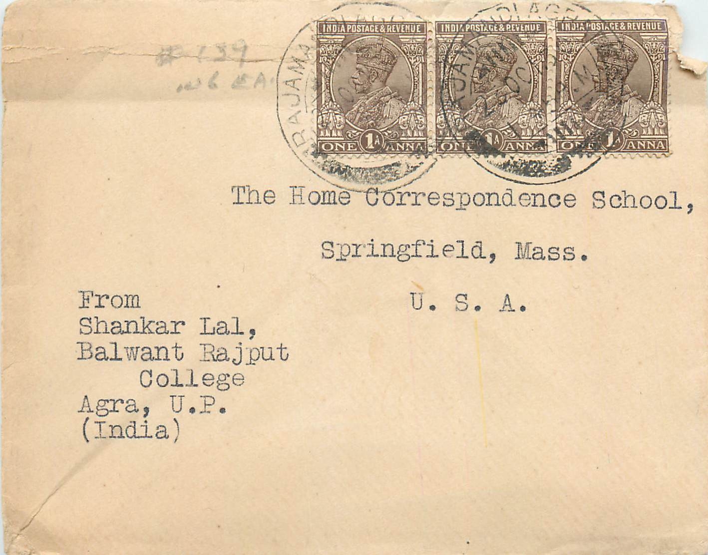 Lettre Inde India  