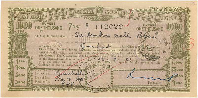 Inde India  National Savings Certificate Chamba State — Rückseite